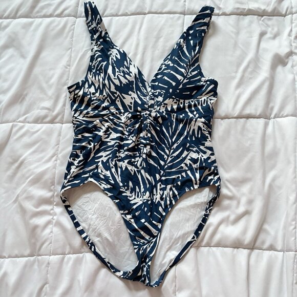 Anne Cole Other - Anne Cole Swimwear Swimsuit One Piece Womens Size 12 Blue Tropical Beach Summer